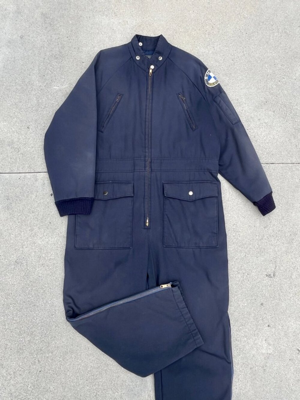 Vintage 70s Sears Work Leisure Blue Mechanics Jumpsuit Coveralls Size 44 - Picture 3 of 8
